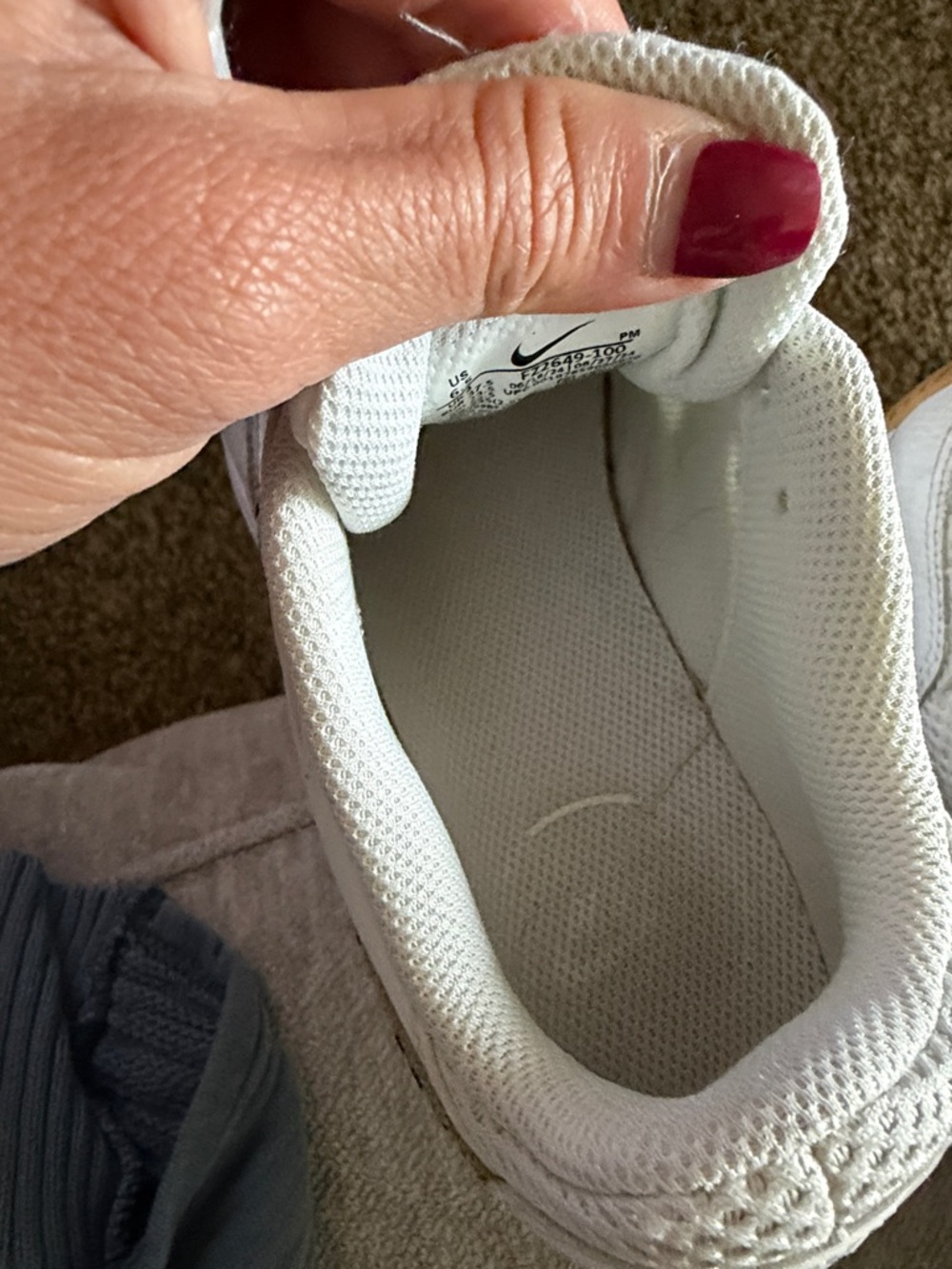 Nike Women's Cream Sneakers with Leopard Swoosh - Picture 9 of 10